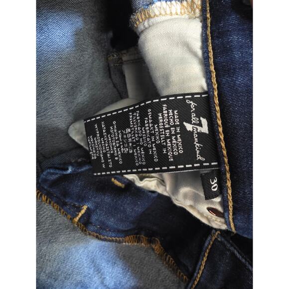 7 For All Mankind Gwenevere Ankle Jeans 30 Womens Skinny Mid Rise Dark Wash - Picture 6 of 7